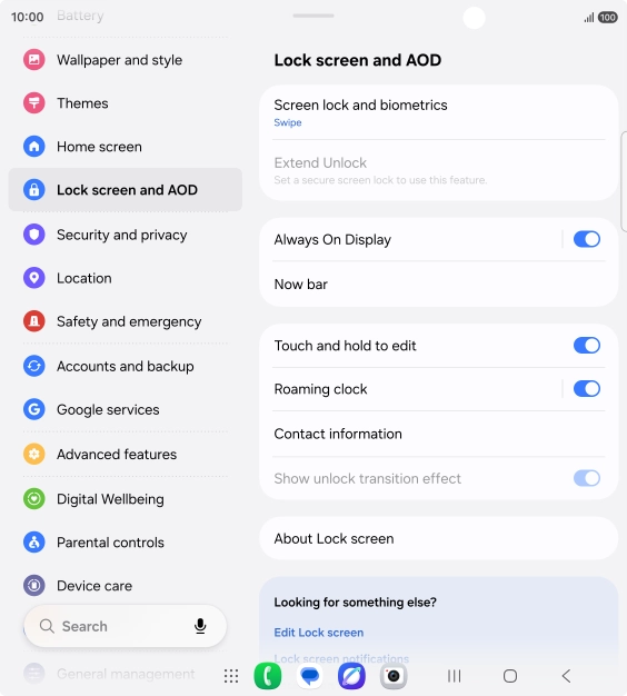 Press Screen lock and biometrics. Press Screen lock and biometrics.