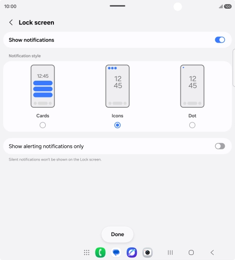 Press the required settings to turn them on or off. Press the required settings to turn them on or off.