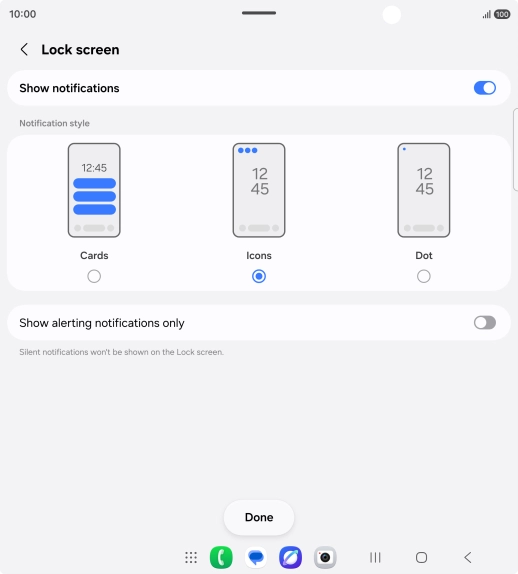 Press the required settings to turn them on or off. Press the required settings to turn them on or off.