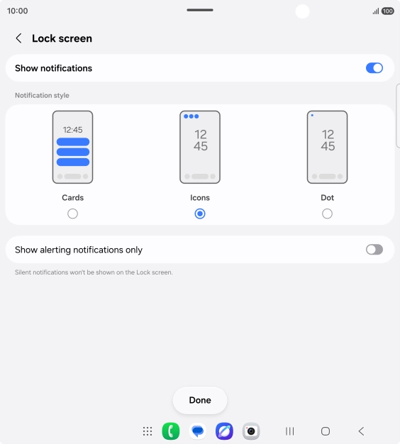 Press the required settings to turn them on or off. Press the required settings to turn them on or off.