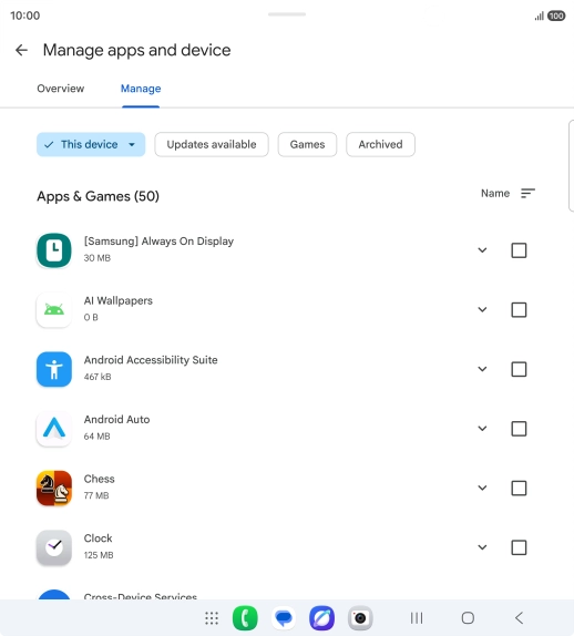 Press the required app. Press the required app.