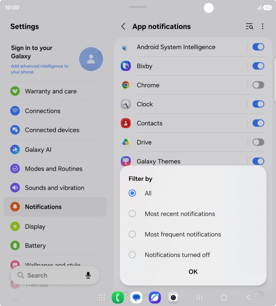 Press the required setting. Press the required setting.