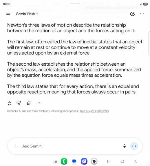 Transcription of the conversation with Gemini Live is now displayed. Transcription of the conversation with Gemini Live is now displayed.