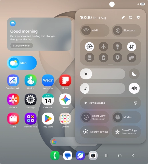 Press the settings icon. Press the settings icon.