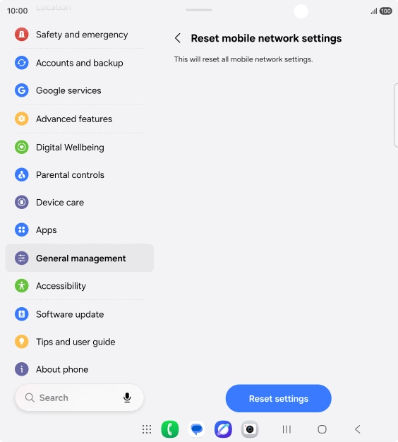 Press Reset settings. Press Reset settings.