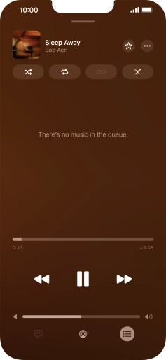 Press the shuffle icon to turn the function on or off. Press the shuffle icon to turn the function on or off.