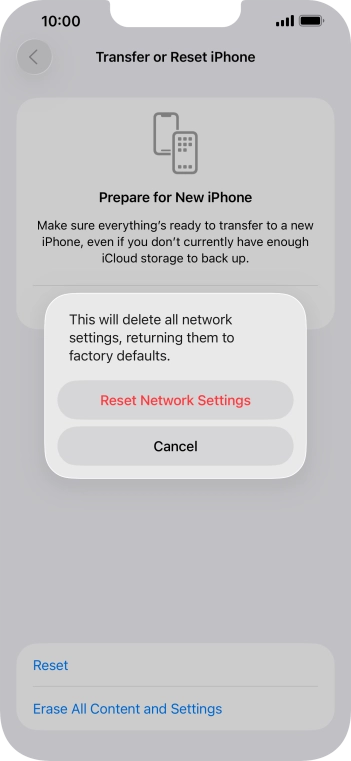 Press Reset Network Settings. Press Reset Network Settings.