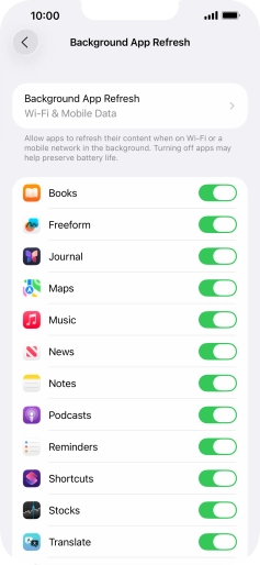Press Background App Refresh. Press Background App Refresh.