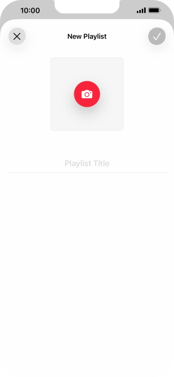 Press the text input field and key in a name for the playlist. Press the text input field and key in a name for the playlist.