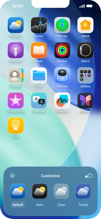 Press the required setting to select the size of app icons on the home screen. Press the required setting to select the size of app icons on the home screen.