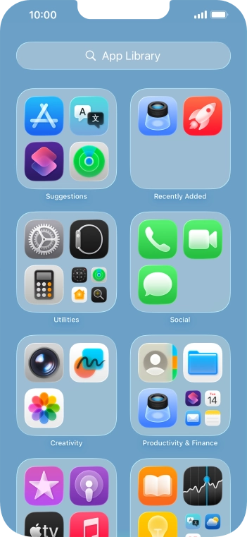 Press the required app. Press the required app.