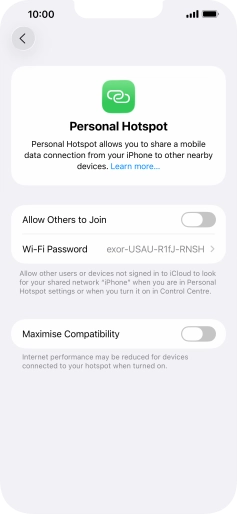 Press Wi-Fi Password and key in the required password. Press Wi-Fi Password and key in the required password.