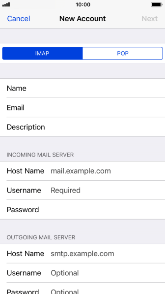 Press IMAP. Press IMAP.