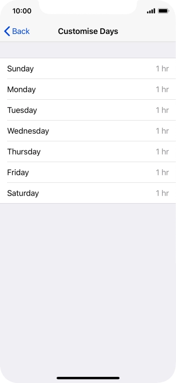 Press the required days. Press the required days.