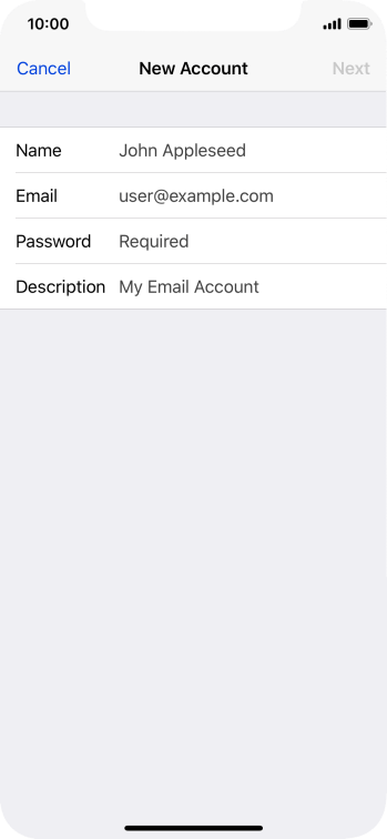 Press Name and key in the required sender name. Press Name and key in the required sender name.