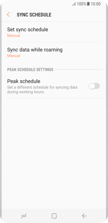 Press Set sync schedule. Press Set sync schedule.