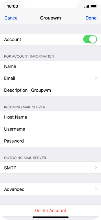 Press SMTP. Press SMTP.