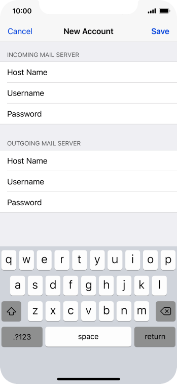 Press Save. Your email account has now been set up. To select more settings for incoming and outgoing server, proceed with the following steps. Press Save. Your email account has now been set up. To select more settings for incoming and outgoing server, proceed with the following steps.