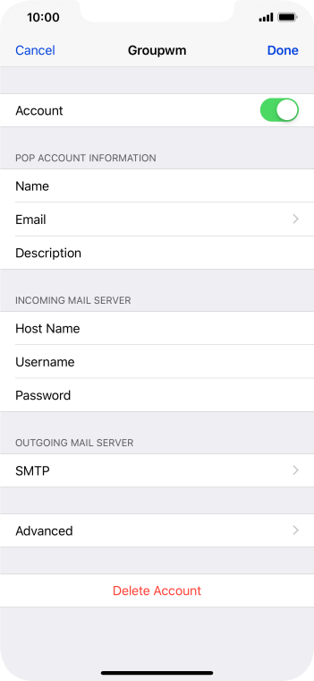 Press SMTP. Press SMTP.