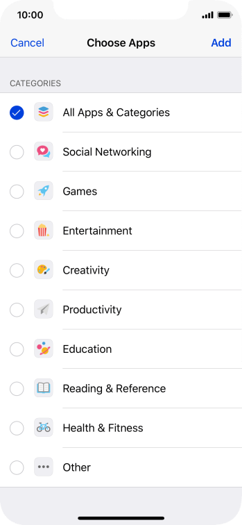 Press the required categories. Press the required categories.