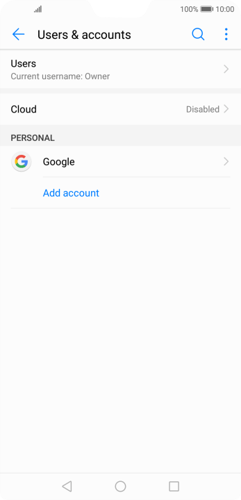 Press Add account. Press Add account.