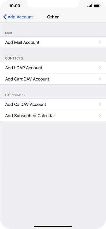 Press Add Mail Account. Press Add Mail Account.