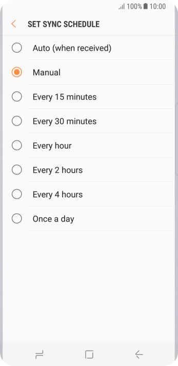 Press the required setting. Press the required setting.