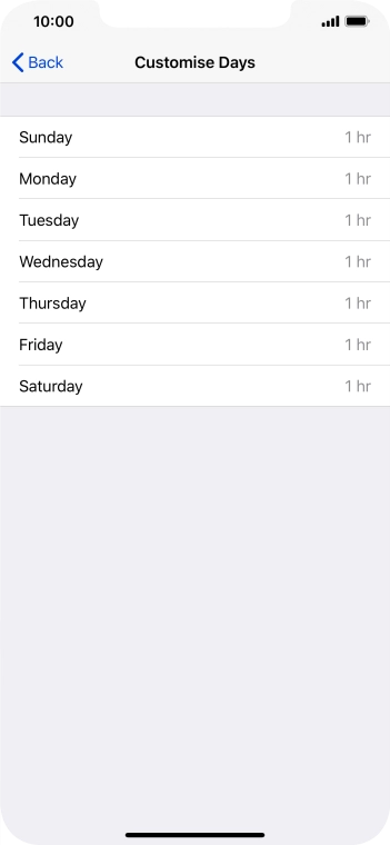 Press the required days. Press the required days.