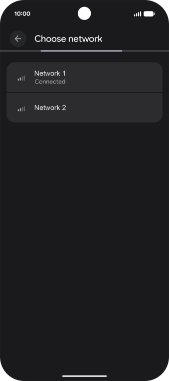 Press the required network. Press the required network.