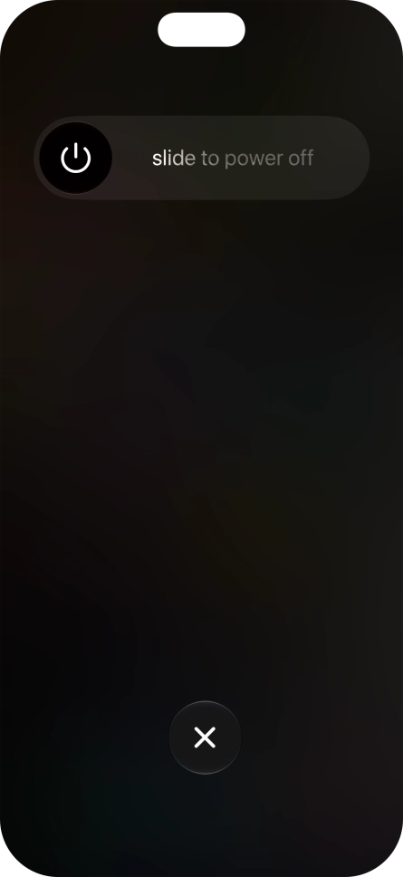 Press and drag the power off icon right. Press and drag the power off icon right.