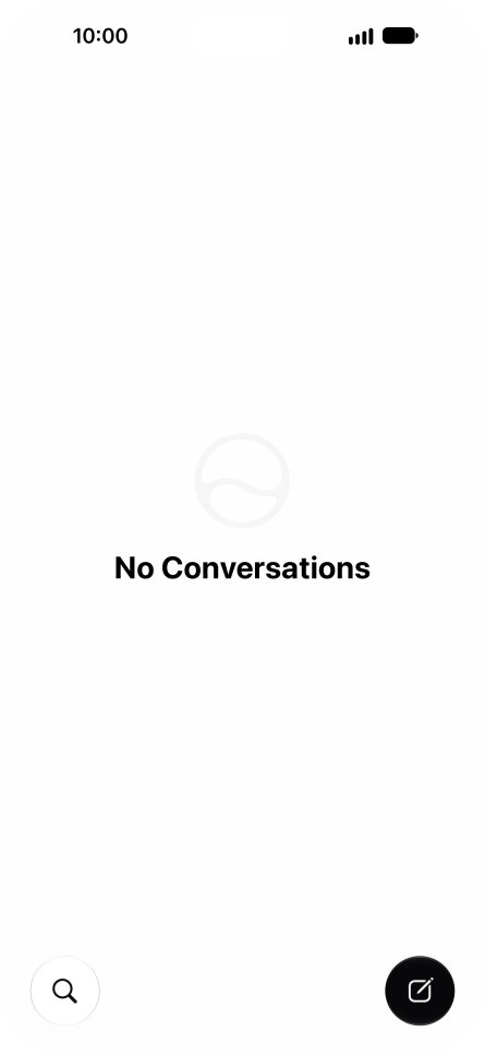 Press the new conversation icon. Press the new conversation icon.
