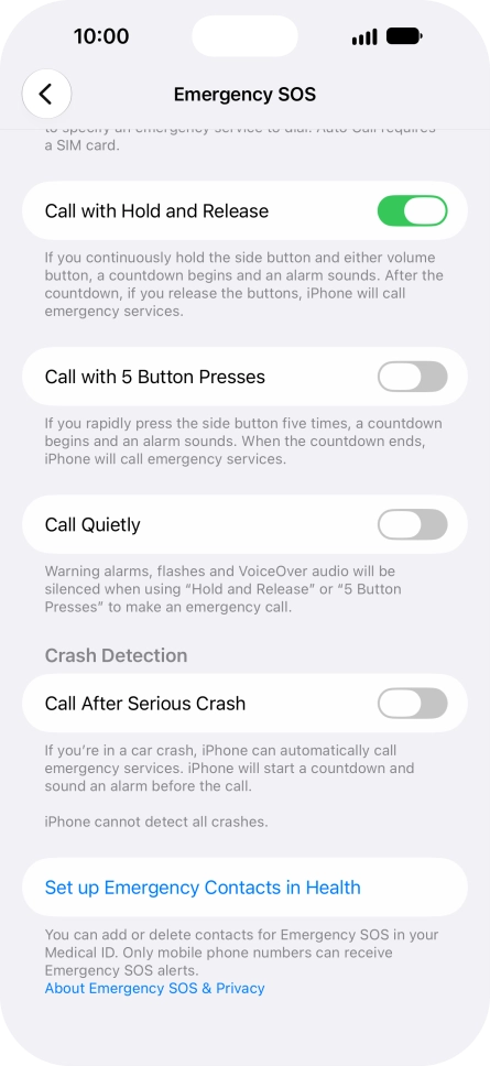 Press the indicator next to Press the indicator next to