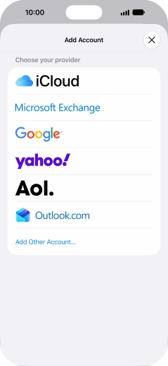 Press Add Other Account.... Press Add Other Account....