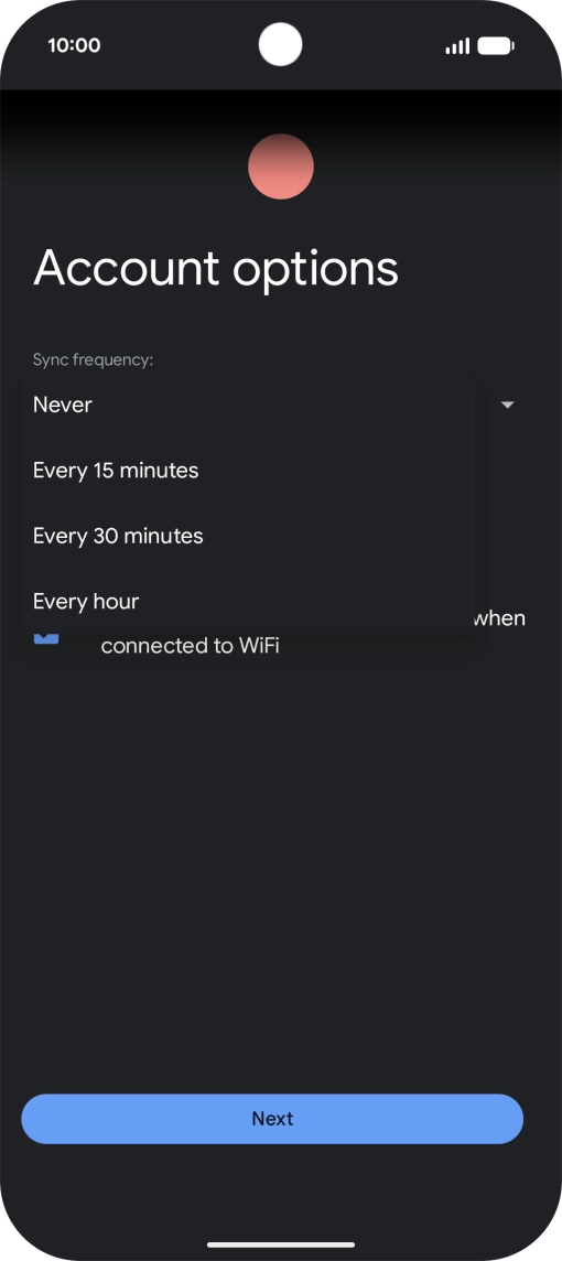 Press the required setting. Press the required setting.