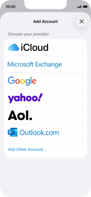 Press Add Other Account.... Press Add Other Account....