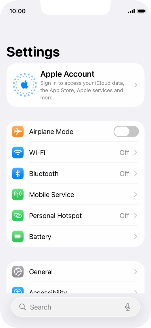 Press Apple Account. Press Apple Account.