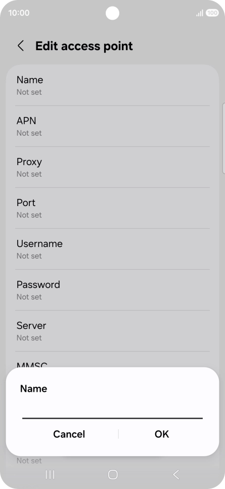 Key in EE Internet and press OK. Key in EE Internet and press OK.