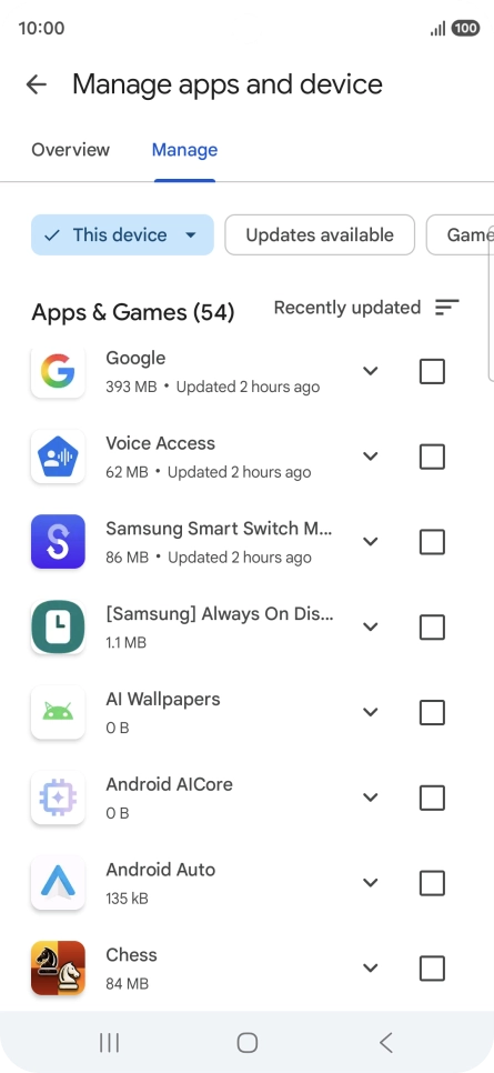 Press the required app. Press the required app.