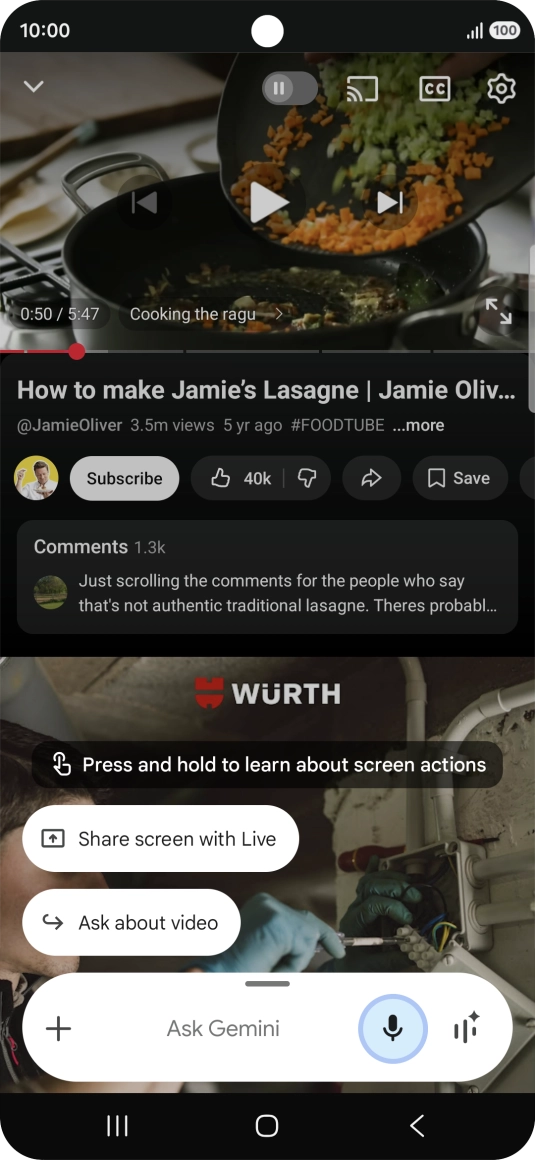 Press Ask about video. Press Ask about video.