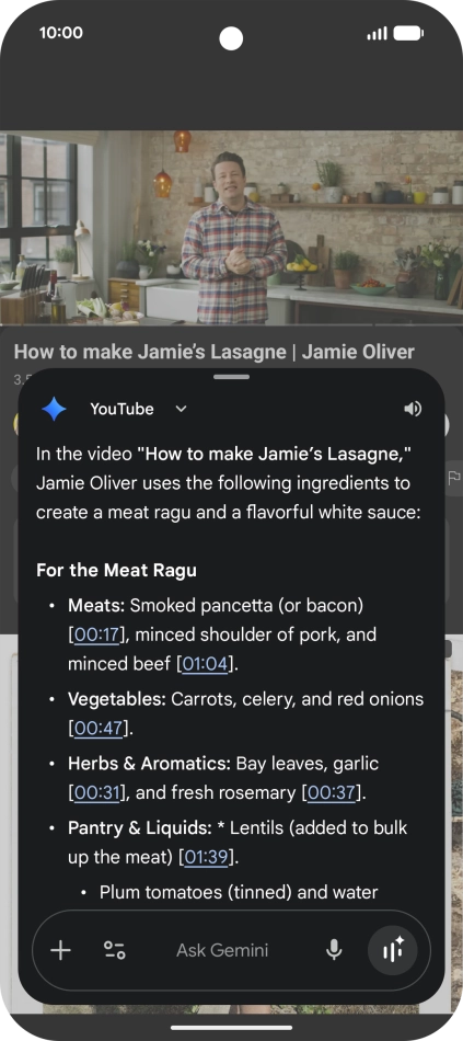 The answer from Gemini to your question is displayed. The answer from Gemini to your question is displayed.