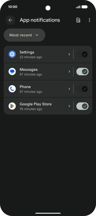 Press the drop down list. Press the drop down list.