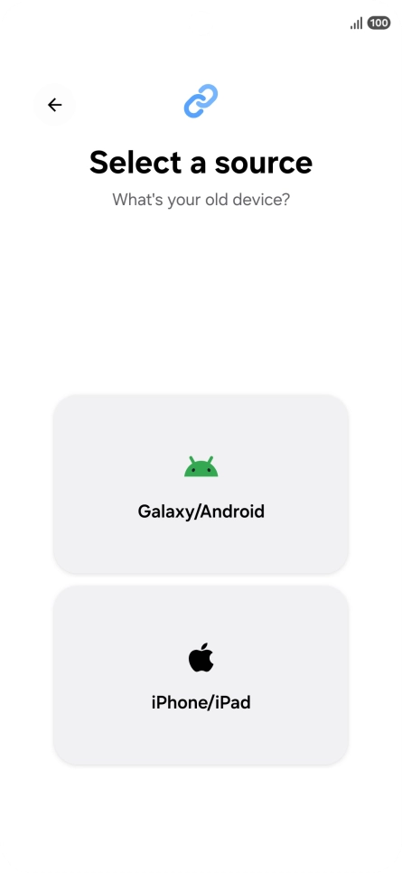 Press the required setting and follow the instructions on the screen to transfer the content from another phone. Press the required setting and follow the instructions on the screen to transfer the content from another phone.