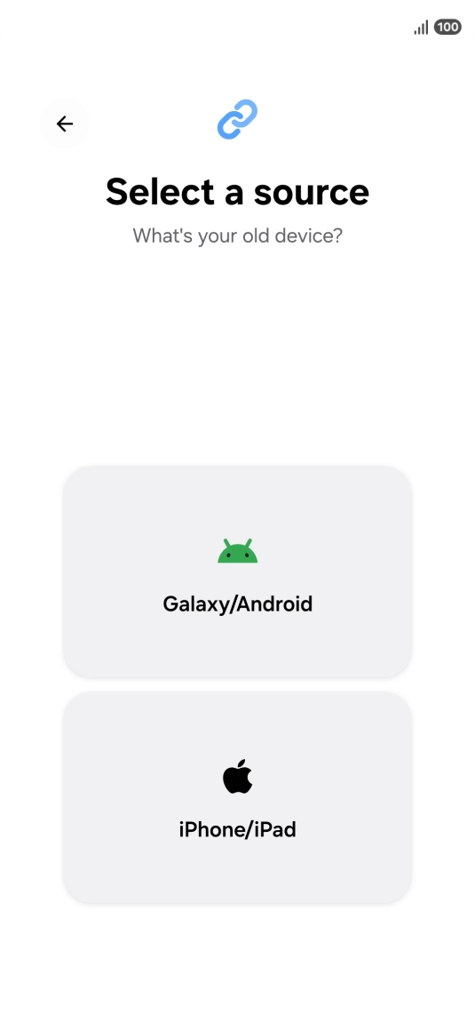 Press the required setting and follow the instructions on the screen to transfer the content from another phone. Press the required setting and follow the instructions on the screen to transfer the content from another phone.