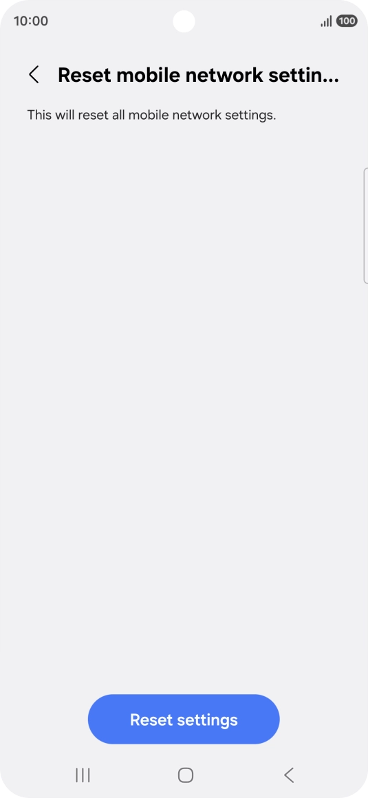 Press Reset settings. Press Reset settings.