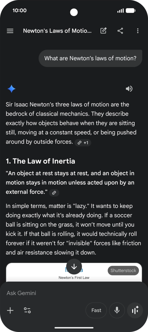 Transcription of the conversation with Gemini Live is now displayed. Transcription of the conversation with Gemini Live is now displayed.