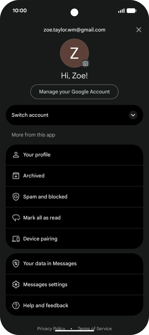 Press Messages settings. Press Messages settings.