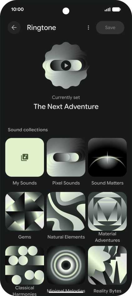 Press the required category. Press the required category.