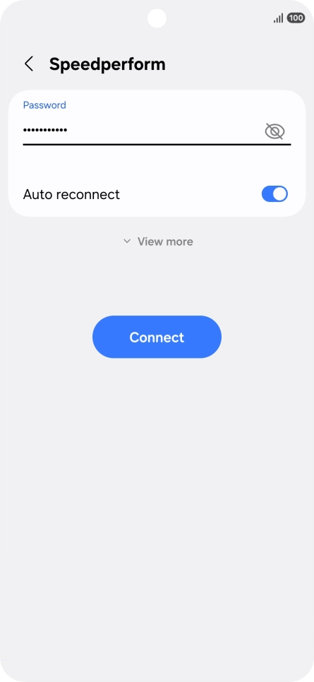 Key in the password for the Wi-Fi network and press Connect. Key in the password for the Wi-Fi network and press Connect.