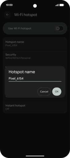 Key in the required Wi-Fi hotspot name and press OK. Key in the required Wi-Fi hotspot name and press OK.