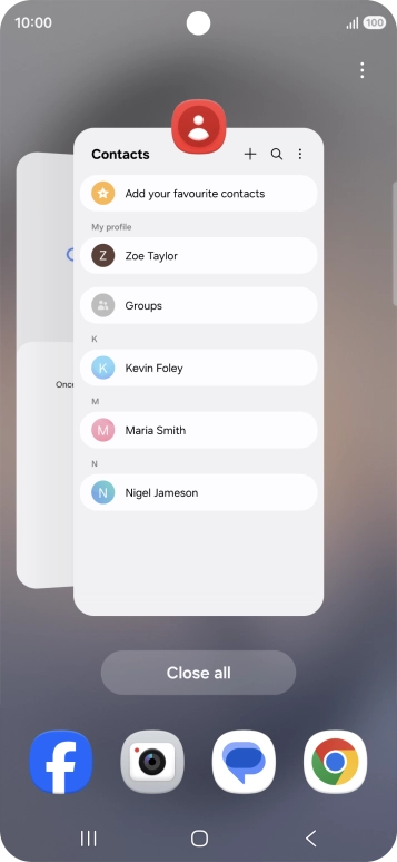 To end one running application, slide your finger upwards on the required application. To end one running application, slide your finger upwards on the required application.